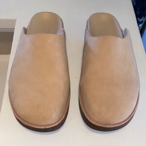 Abeo Women's Slip-On Leather Mules in Light Tan